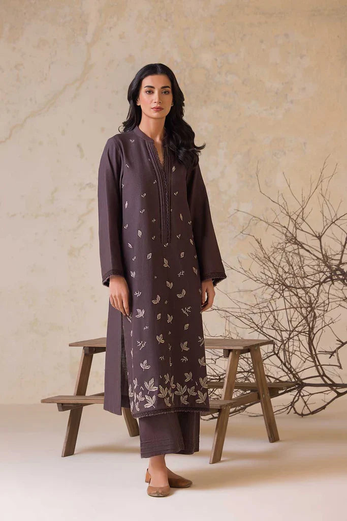 BrandsInn-2PC LAWN EMBROIDERED SHIRT WITH LAWN EMBROIDERED SLEEVES-BIC-3474-BI-263