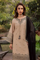BrandsInn-3PC LAWN EMBROIDERED SHIRT WITH CHIFFON EMBROIDERED DUPATTA AND EMB TROUSER-BI-4765
