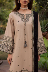 BrandsInn-3PC LAWN EMBROIDERED SHIRT WITH CHIFFON EMBROIDERED DUPATTA AND EMB TROUSER-BI-4765