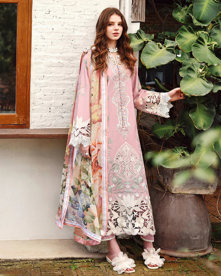 BrandsInn-3PC LAWN EMBROIDERED SHIRT WITH SILK PRINTED DUPATTA AND TROUSER-BI-4901
