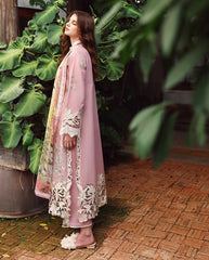 BrandsInn-3PC DHANAK EMBROIDERED SHIRT WITH WOOL PRINTED SHAWL AND TROUSER-BI-5081