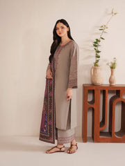 BrandsInn-3PC LAWN EMBROIDERED SHIRT WITH CHIFFON PRINTED DUPATTA AND EMB TROUSER-BI-4617