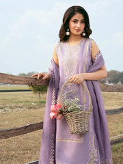 BrandsInn-3PC LAWN EMBROIDERED SHIRT WITH ORGANZA EMBROIDERED DUPATTA AND TROUSER-BI-4842