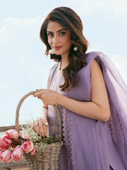 BrandsInn-3PC LAWN EMBROIDERED SHIRT WITH ORGANZA EMBROIDERED DUPATTA AND TROUSER-BI-4842
