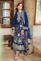 BrandsInn-3PC LAWN EMBROIDERED SHIRT WITH CHIFFON PRINTED DUPATTA AND TROUSER-BI-4926