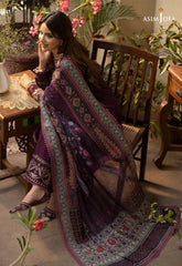 BrandsInn-3PC DHANAK EMBROIDRED SHIRT WITH COURTRAI PRINTED SHAWL AND TROUSER-BI-4252