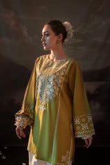BrandsInn-2PIECE DHANAK EMBROIDERED SHIRT WITH DHANAK EMB TROUSER-BI-15038