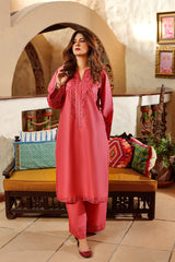 BrandsInn-3PC LAWN EMBROIDERED SHIRT AND EMBROIDERED TROUSER-BI-380