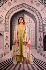 BrandsInn- 3PC LAWN EMBROIDERED SHIRT WITH MONARK PRINTED DUPATTA AND EMB TROUSER-BI-3788