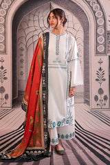 BrandsInn-3PC LAWN EMBROIDERED SHIRT WITH MONARK PRINTED DUPATTA AND EMB TROUSER -BI-3758