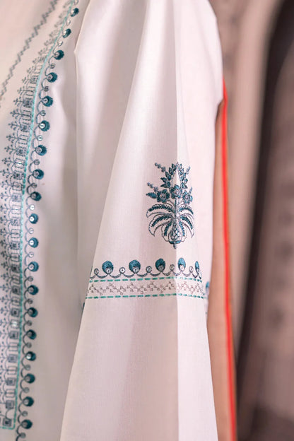 BrandsInn-3PC LAWN EMBROIDERED SHIRT WITH MONARK PRINTED DUPATTA AND EMB TROUSER -BI-392