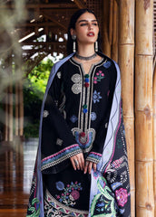 BrandsInn-3PC DHANAK EMBROIDERED SHIRT WITH COURTRAI WOOL PRINT SHAWL AND TROUSER-BI-4415