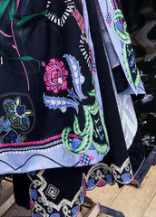 BrandsInn-3PC DHANAK EMBROIDERED SHIRT WITH COURTRAI WOOL PRINT SHAWL AND TROUSER-BI-4415