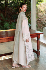 BrandsInn-3PC LAWN LASERWORK EMBROIDERED SHIRT WITH ORGANZA EMB DUPATTA AND TROUSER-BI-4904