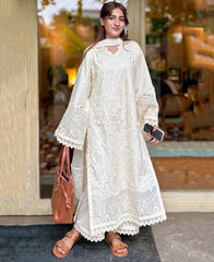 BrandsInn-3PC LAWN HEAVY EMBROIDERED SHIRT WITH ORGANZA EMBROIDERED DUPATTA AND TROUSER-BI-4799