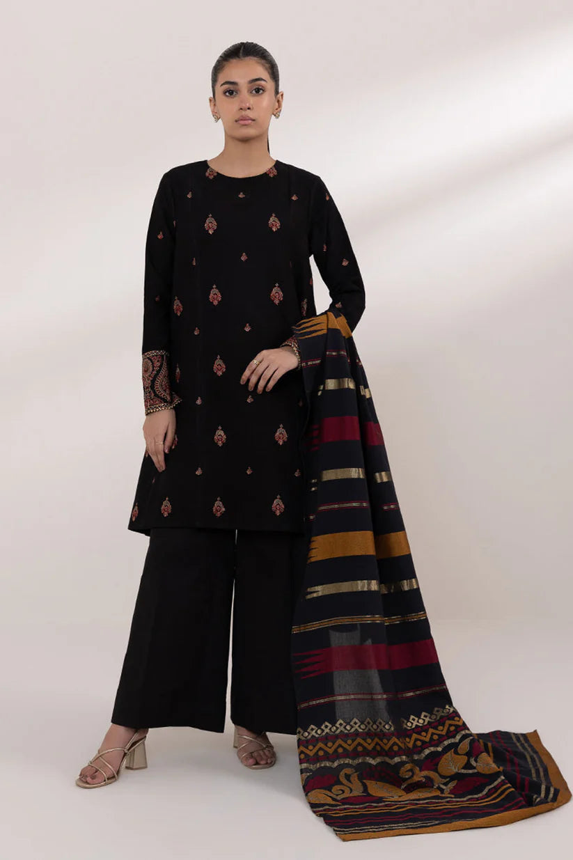 BrandsInn- 3PC LAWN EMBROIDERED SHIRT WITH MONARK PRINT DUPATTA AND TROUSER-BI-224