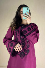 BRANDSINN-3PC DHANAK EMBROIDERED SHIRT WITH CHIFFON DUPATTA AND EMB TROUSER BI-4168