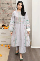 BrandsInn- 3PC DHANAK EMBROIDERED SHIRT WITH WOOL PRINTED SHAWL & EMB TROUSER-BI-4089