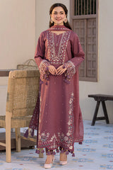 BrandsInn-3PC LAWN SEQUENCE EMBROIDERED SHIRT WITH CHIFFON EMBROIDERED DUPATTA AND TROUSER-BI-366