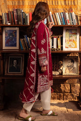 BrandsInn- 3PC DHANAK EMBROIDERED SHIRT WITH BAMBER CHIFFON EMBROIDRED DUPATTA-BI-4136