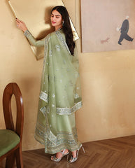 BrandsInn-3PC-RAW SILK HAND EMB EMBELLISHED SHIRT WITH SOFT SILK EMB DUPATTA AND RAW SILK TROUSER-BI-5152