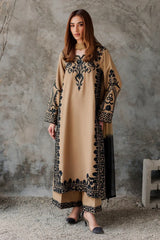BrandsInn-3PC DHANAK EMBROIDERED SHIRT WITH CHIFFON TYE&DYE DUPATTA AND TROUSER-BI-5287