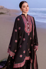 BrandsInn-3PC DHANAK EMBROIDERED SHIRT WITH DHANAK EMBROIDERED SHAWL AND TROUSER BI-4336