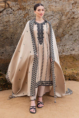 BrandsInn-3PC DHANAK EMBROIDERED SHIRT WITH DHANAK EMBROIDERED SHAWL AND TROUSER BI-4337