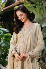 BrandsInn-3PC LAWN EMBROIDERED SHIRT WITH KHAADI NET EMBROIDERED DUPATTA AND TROUSER -BI-4658