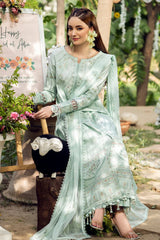 BrandsInn-3PC LAWN EMBROIDERED SHIRT WITH ORGANZA EMB DUPATTA AND TROUSER-BI-4624