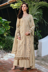 BrandsInn-3PC LAWN EMBROIDERED SHIRT WITH KHAADI NET EMBROIDERED DUPATTA AND TROUSER -BI-4658