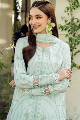 BrandsInn-3PC LAWN EMBROIDERED SHIRT WITH ORGANZA EMB DUPATTA AND TROUSER-BI-4624