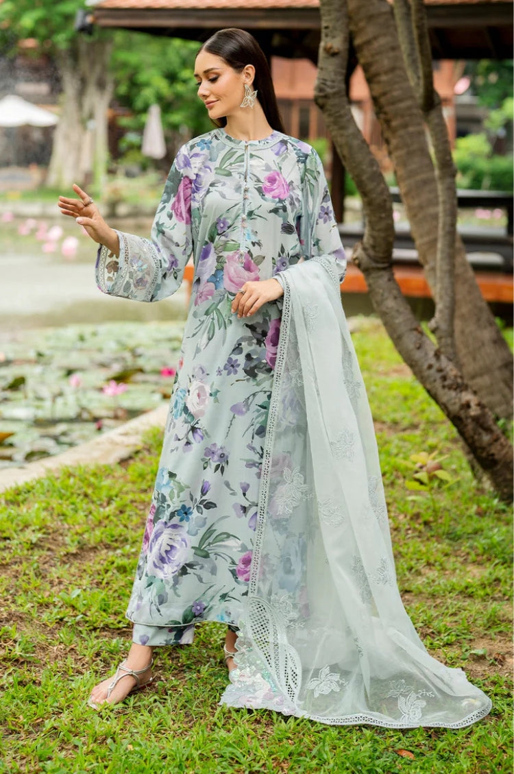 BrandsInn-3PC LAWN DIGITAL PRINTED SHIRT WITH ORGANZA EMB DUPATTA AND PRINTED TROUSER-BI-010