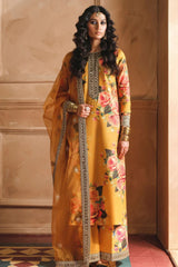 BrandsInn-3PC SHAMOZE SILK PRINTED EMBROIDERED SHIRT WITH SOFT SILK PRINTED EMB DUPATTA & EMB TROUSE- BI-1726