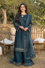 BrandsInn-3PC LAWN EMBROIDERED SHIRT WITH ORGANZA EMBROIDERED DUPATTA AND TROUSER -BI-4781