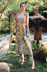 BrandsInn-3PC LAWN DIGITAL PRINTED EMB SHIRT WITH SILK PRINTED DUPATTA AND PRINTED TROUSER-BI-017