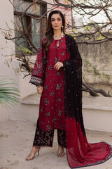 BrandsInn-3PC LAWN EMBROIDERED SHIRT WITH CHIFFON EMBROIDERED TYE&DYED DUPATTA AND EMB TROUSER-BI-4753