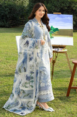 BrandsInn-3PC LAWN EMBROIDERED SHIRT WITH CHIFFON PRINTED EMBROIDERED DUPATTA AND TROUSER-BI-4806