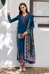 BrandsInn-3PC LAWN EMBROIDERED SHIRT WITH CHIFFON PRINTED DUPATTA AND TROUSER-BI-4846