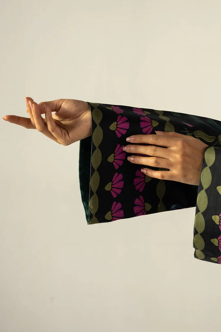 BrandsInn-2PC SHAMOZE SILK PRINTED SHIRT WITH SHAMOZE SILK PRINTED TROUSER-BI-