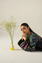 BrandsInn-2PC SHAMOZE SILK PRINTED SHIRT WITH SHAMOZE SILK PRINTED TROUSER-BI-