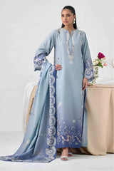 BrandsInn-3PC-SHAMOZE SILK PRINTED SHIRT SILK PRINTED DUPATTA AND SILK TROUSER-BI-9009