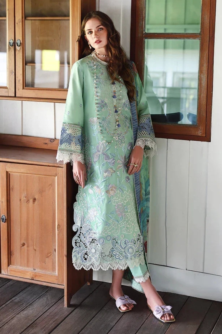 BrandsInn-3PC DHANAK HEAVY EMBROIDERED SHIRT WITH COURTRAI WOOL PRINTED DUPATTA AND TROUSER-BI-5084