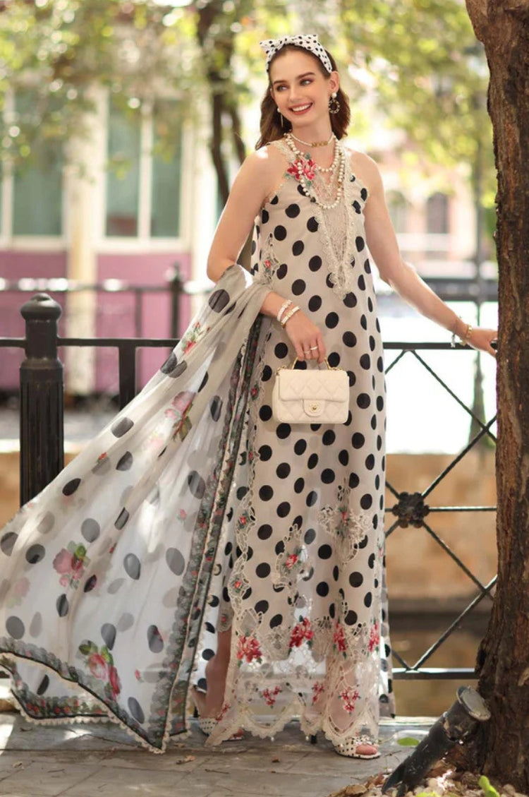BrandsInn-3PC LAWN PRINTED EMB SHIRT WITH SILK PRINTED DUPATTA AND PRINTED TROUSER-BI-1165