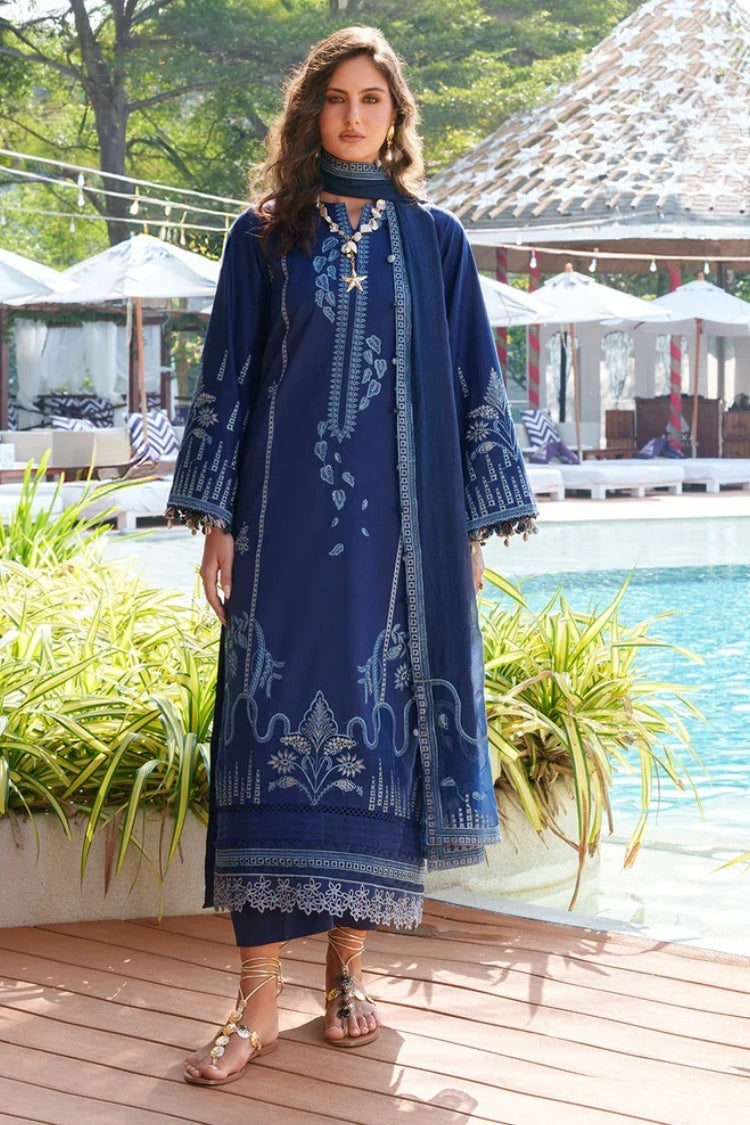 BrandsInn-3PC LAWN EMBROIDERED SHIRT WITH CHIFFON EMB DUPATTA AND TROUSER-BI-4872