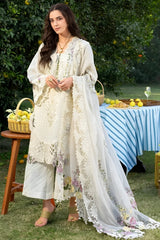 BrandsInn-3PC DHANAK EMBROIDERED SHIRT WITH DHANAK EMB SHAWL AND TROUSER-BI-5217