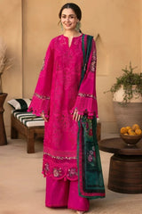 BrandsInn-3PC DHANAK CHIKANKAARI EMBROIDERED SHIRT WITH WOOL PRINTED SHAWL AND TROUSER -BI-5134