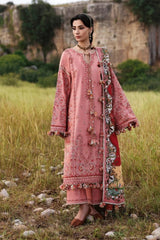 BrandsInn-3PC KARANDI EMBROIDERED SHIRT WITH WOOL PRINTED SHAWL AND KARANDI TROUSER-BI-5160