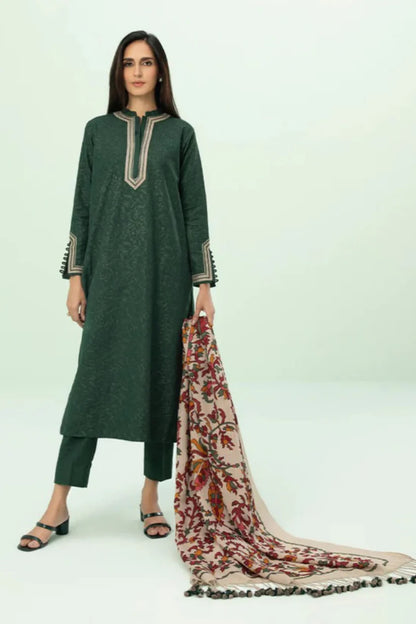 BrandsInn-3PC KHADAR EMBROIDERED COUTURE PRINT SHAWL -BI-4080