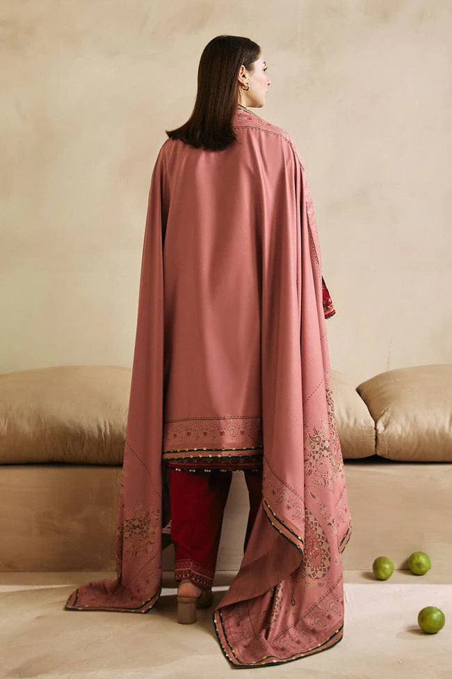 BrandsInn-3PC LAWN EMBROIDERED SHIRT COUTURE WITH MONARK PRINT DUPATTA AND TROUSER-BI-168